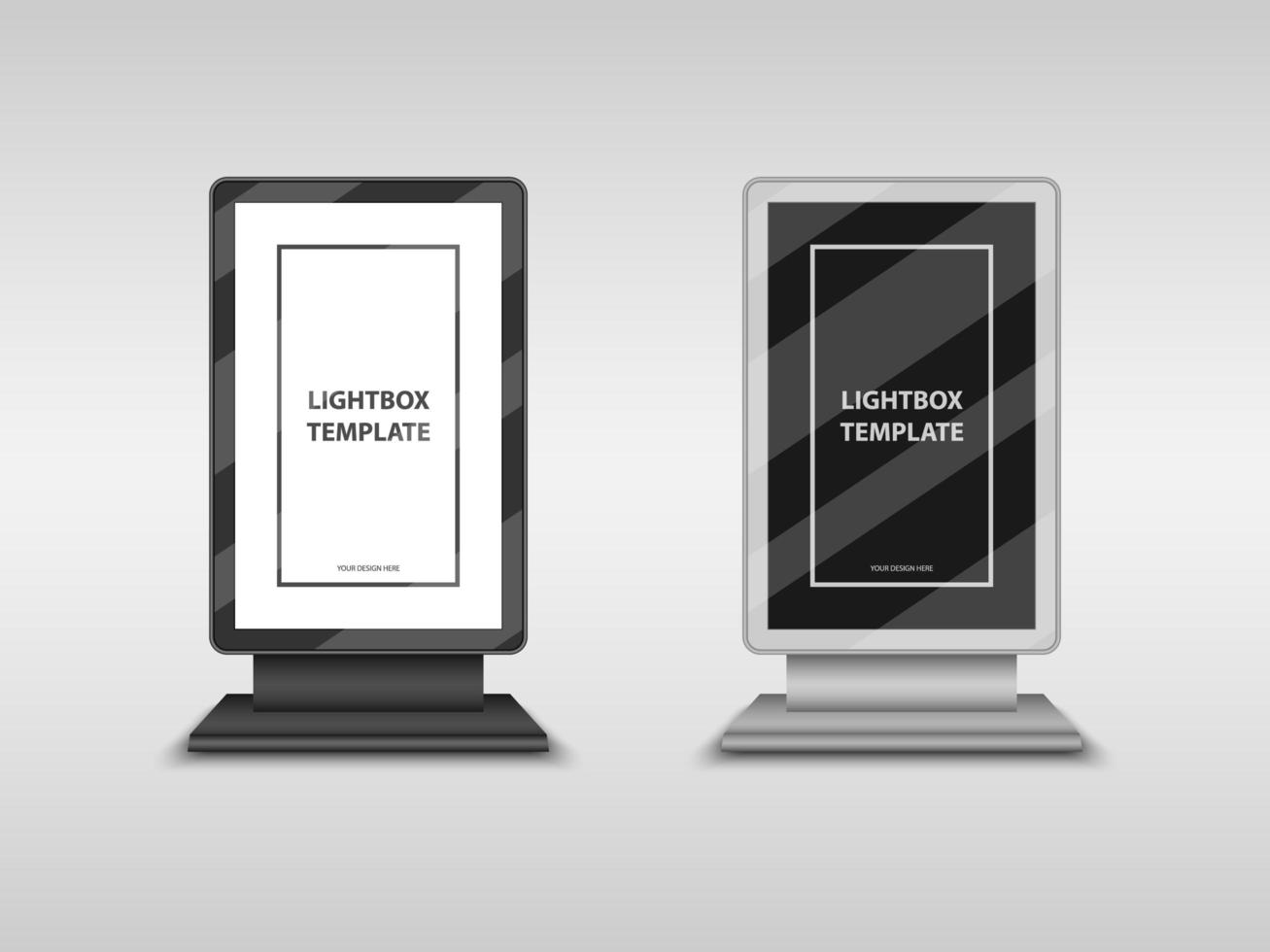 Lightbox, city billboard, totem sign mockups vector