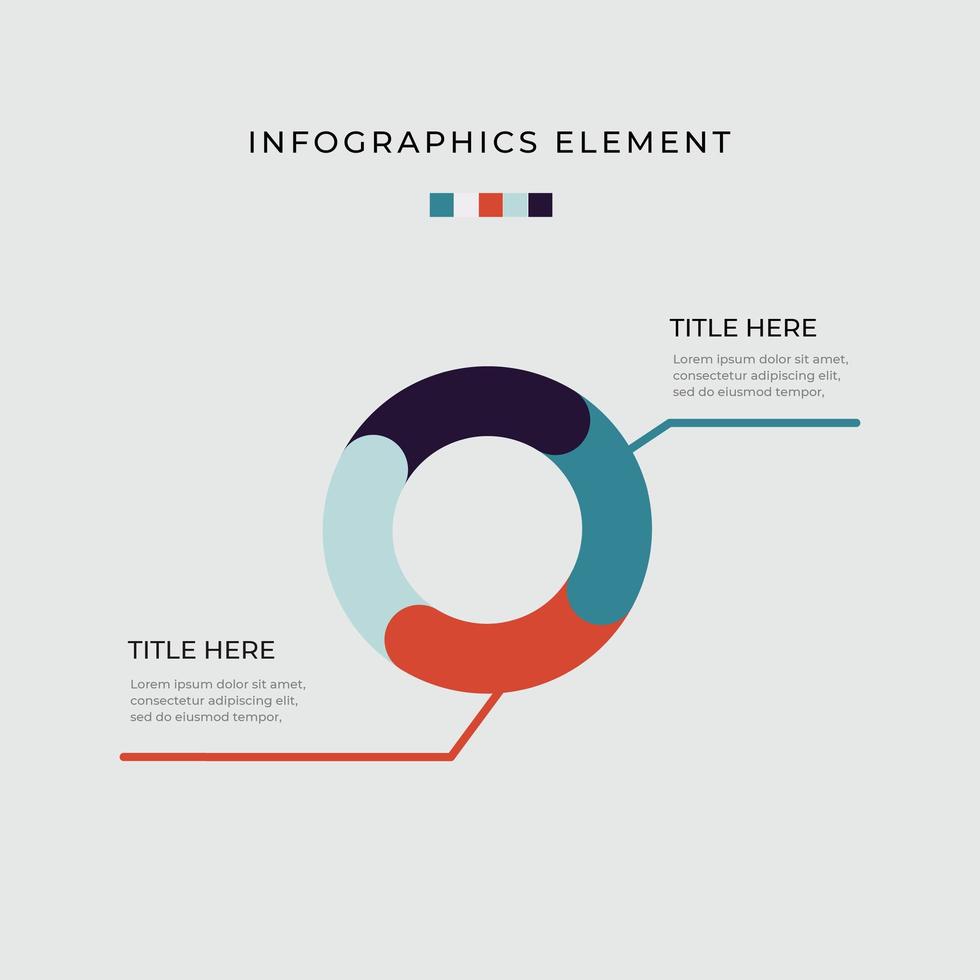 Two Option Circle Diagram Infographic vector