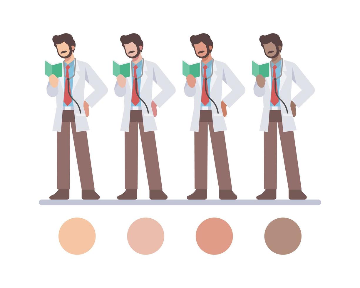 Reading Male Doctor Characters vector