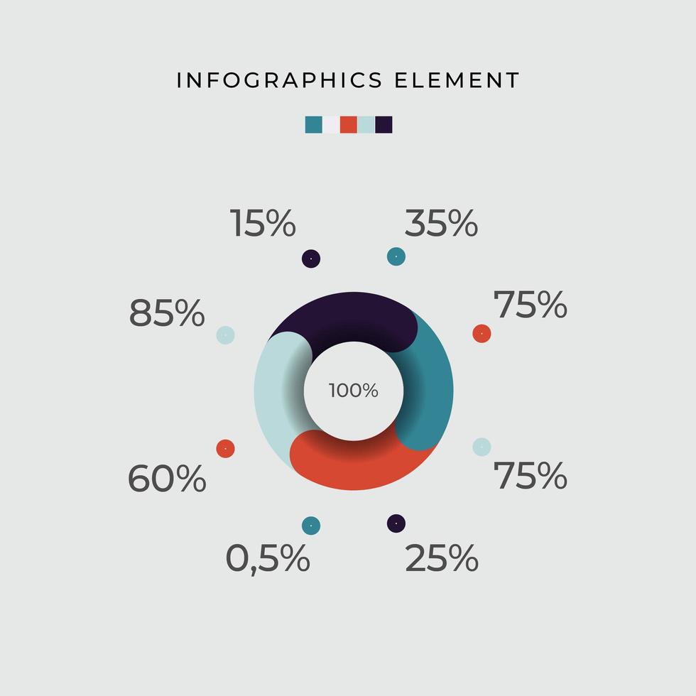 ocho opciones perecentage círculo diagrama infografía vector