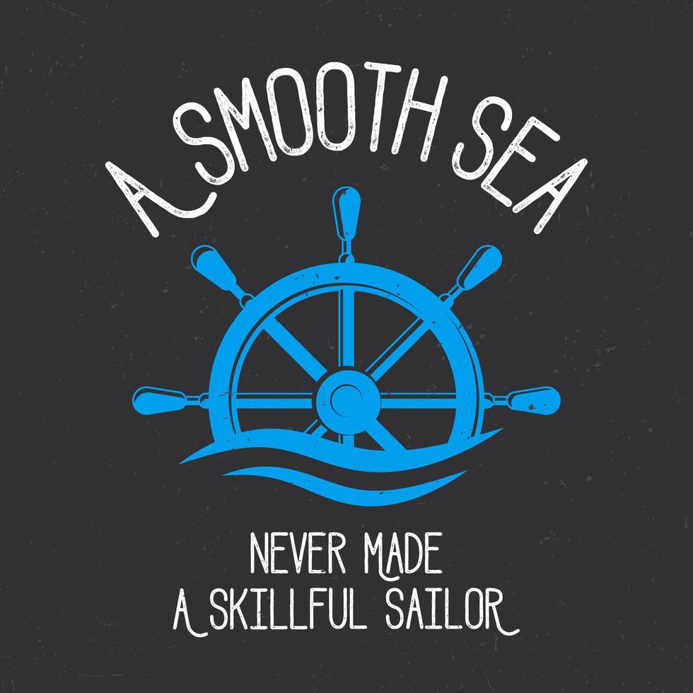 Smooth Sea Sailor T Shirt Design vector