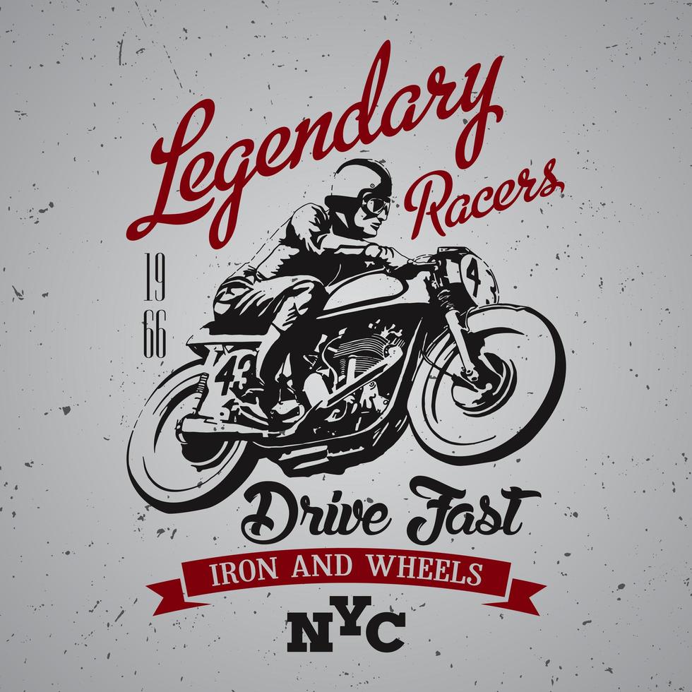 Legendary Racers T Shirt Design vector