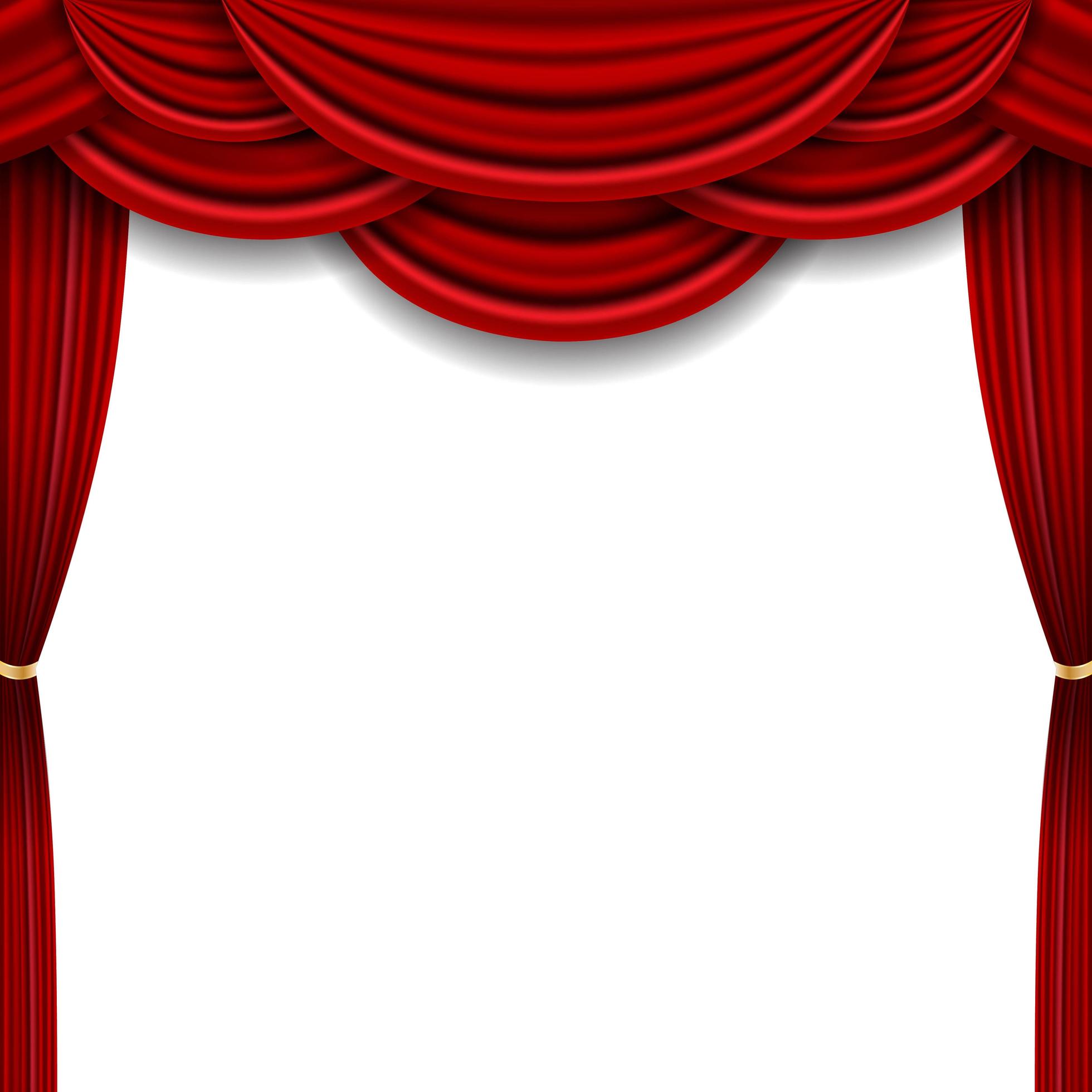 Red realistic luxury curtain 1330398 Vector Art at Vecteezy