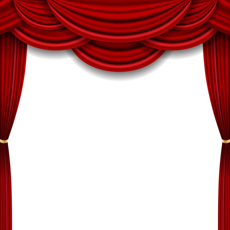 Red realistic luxury curtain vector