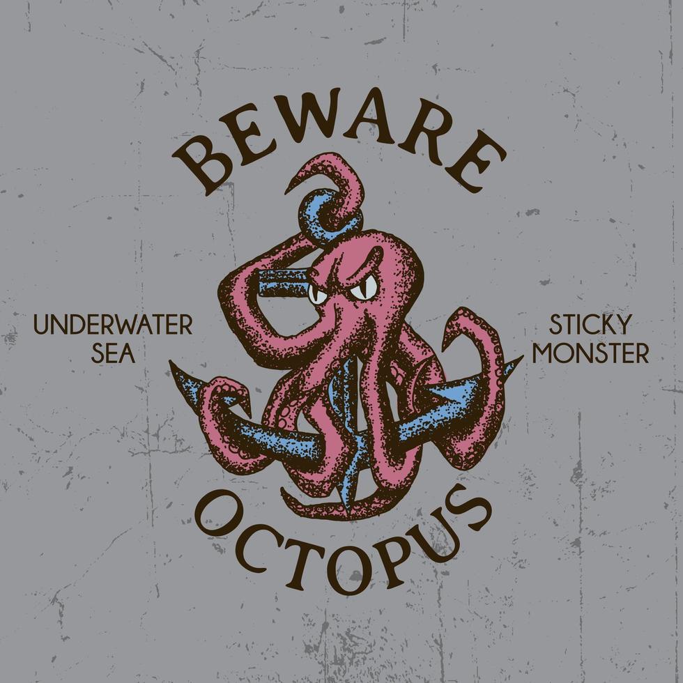 Octopus T Shirt Design vector