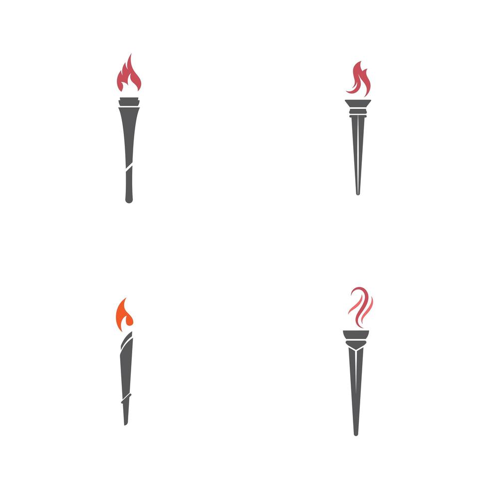 Torch icon set vector