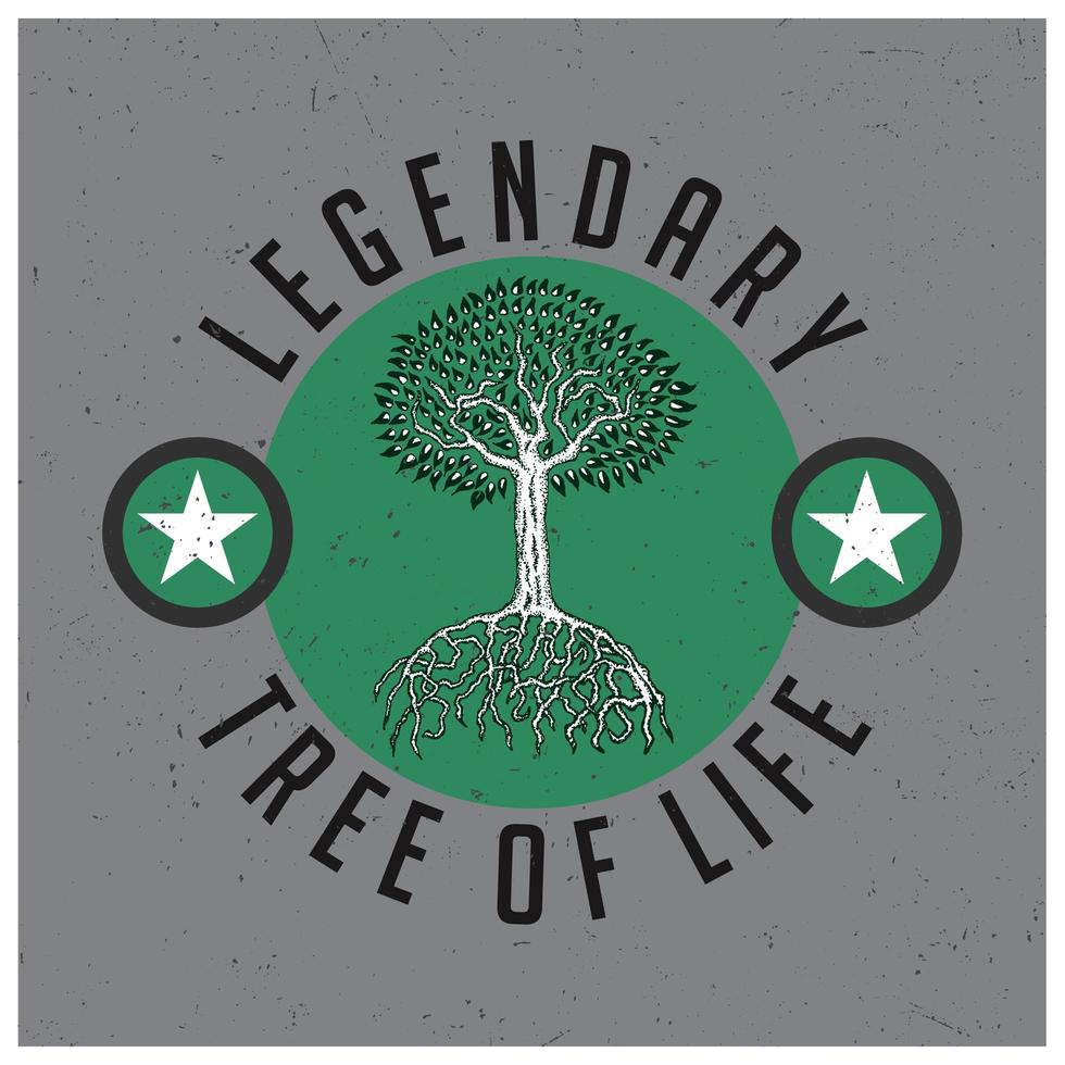 Legendary Tree of Life T Shirt Design vector