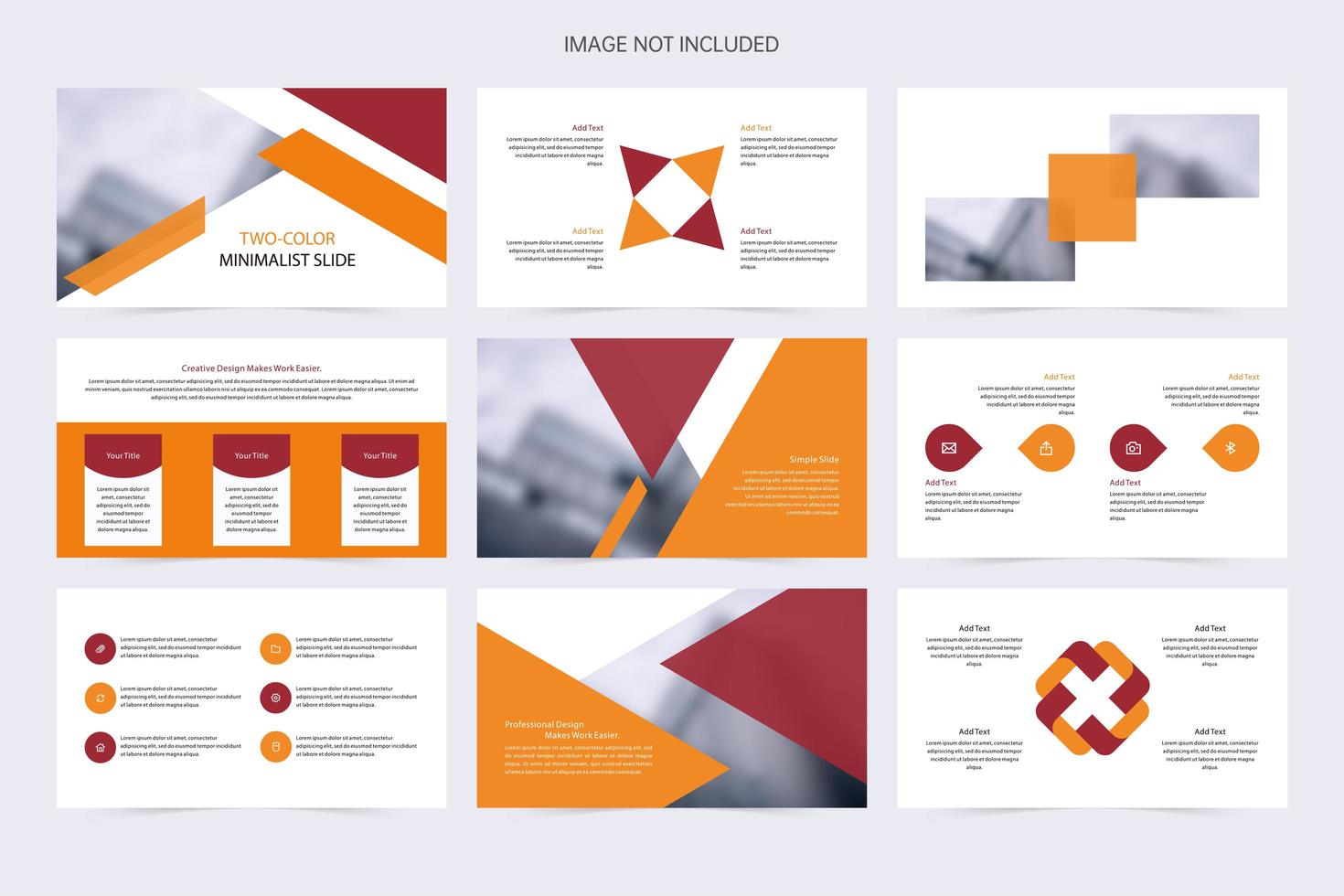 Red and Orange Minimalistic Presentation Slideshow vector