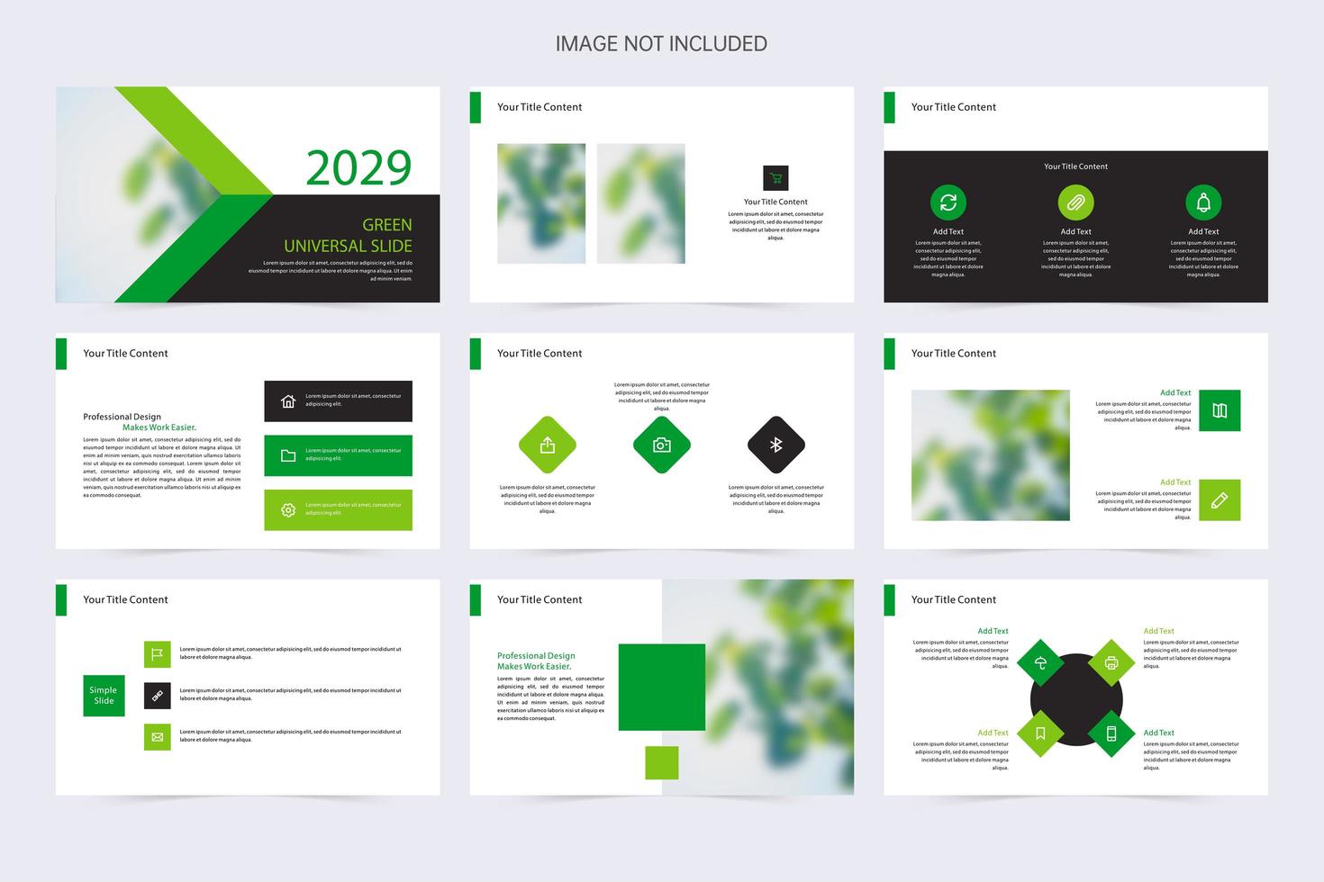 Modern Green and White Business Presentation Template vector