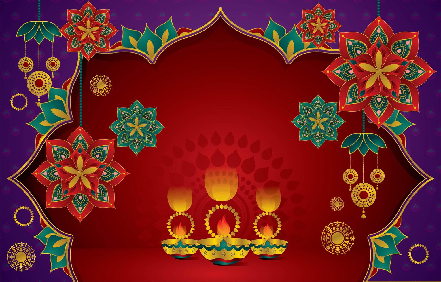 Background for Diwali festival celebration in India vector