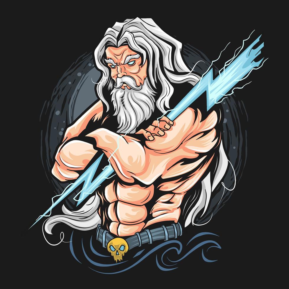 Thunder Zeus god artwork  vector