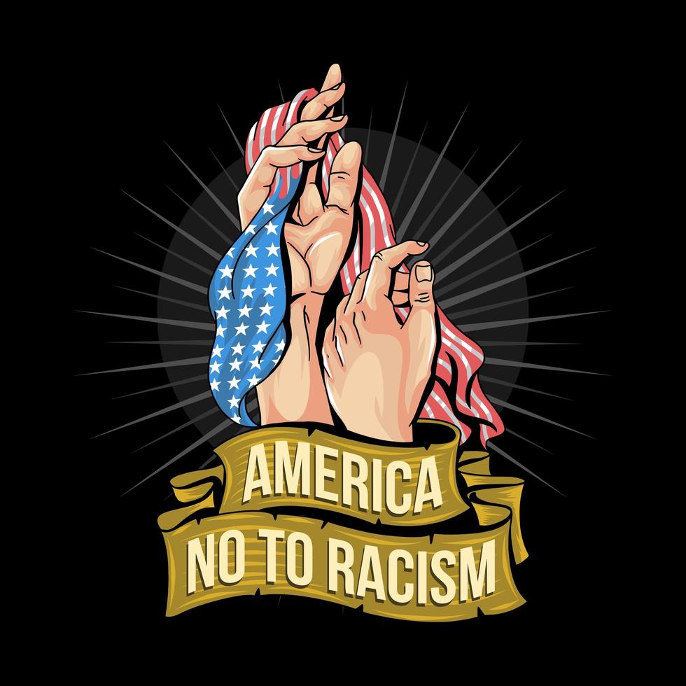 No to racism design with USA flag vector