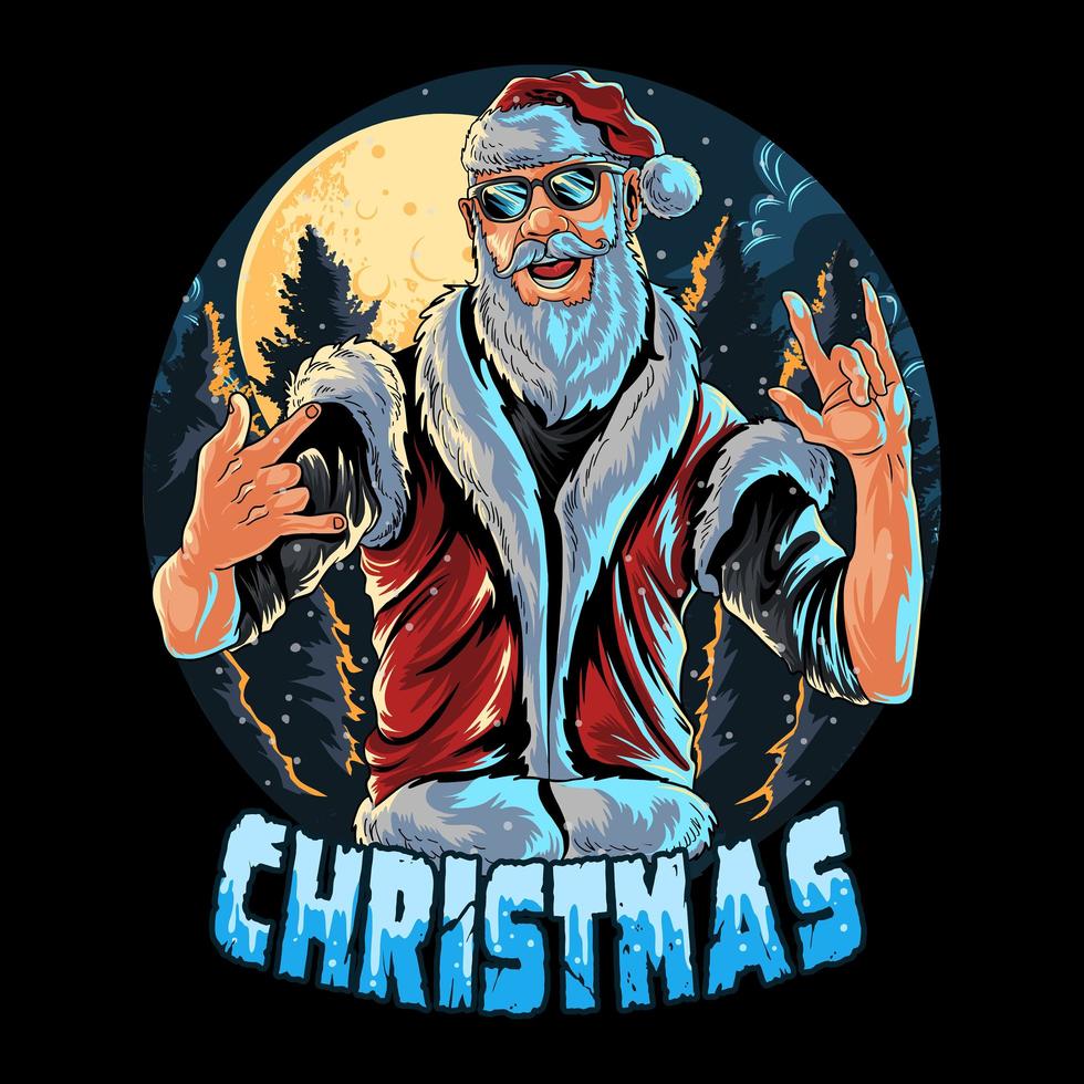 santa claus con gafas de sol vector