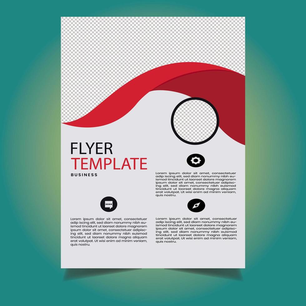 Red Color Shape Business Flyer vector