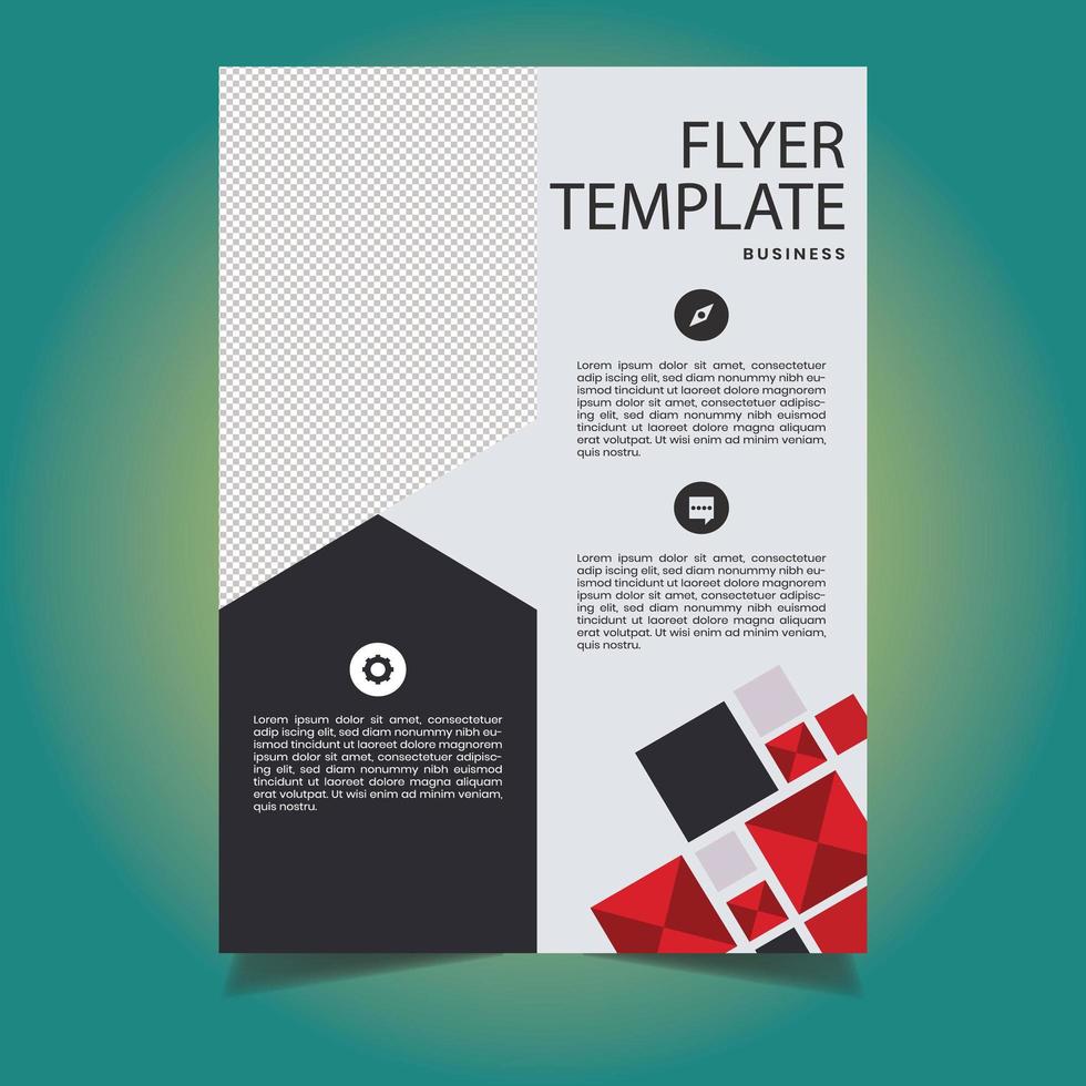 Corporate Red and Black Business Flyer Template vector