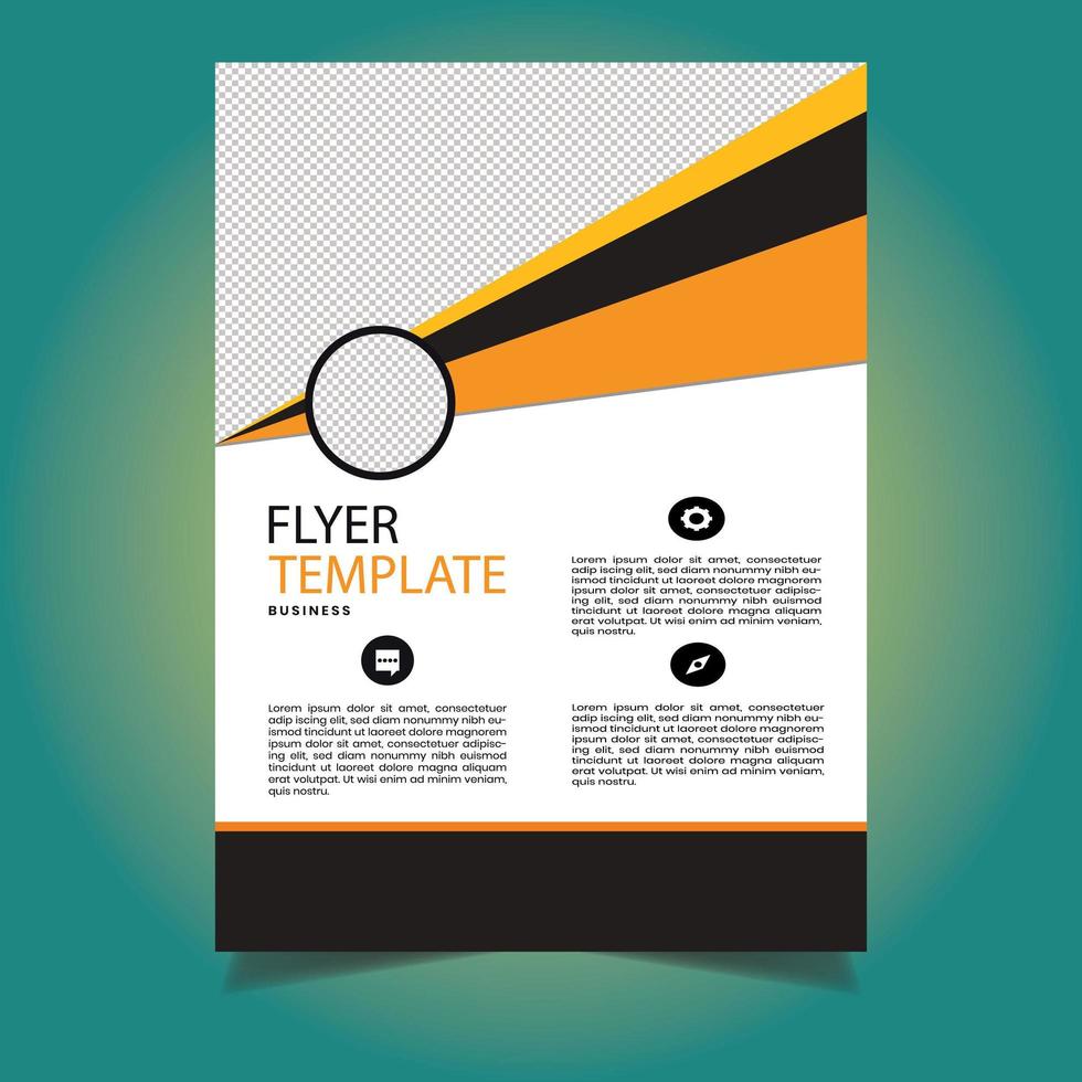 Abstract Orange Shape Business Flyer Template vector