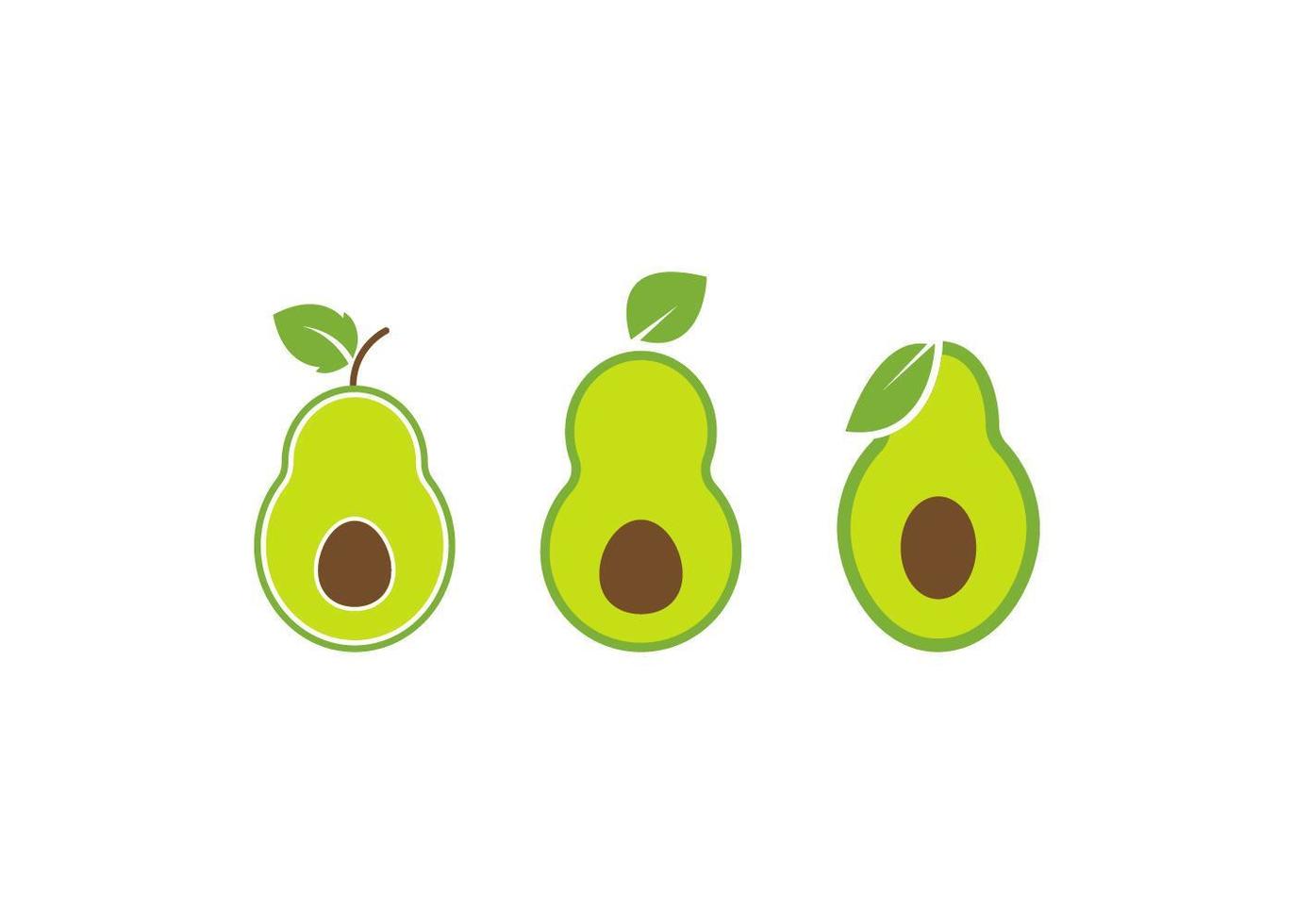 conjunto de iconos de aguacate vector