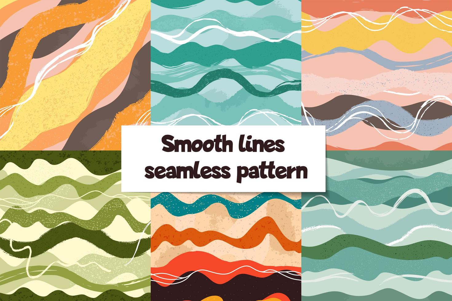 Set of hand drawn abstract painted curve patterns  vector