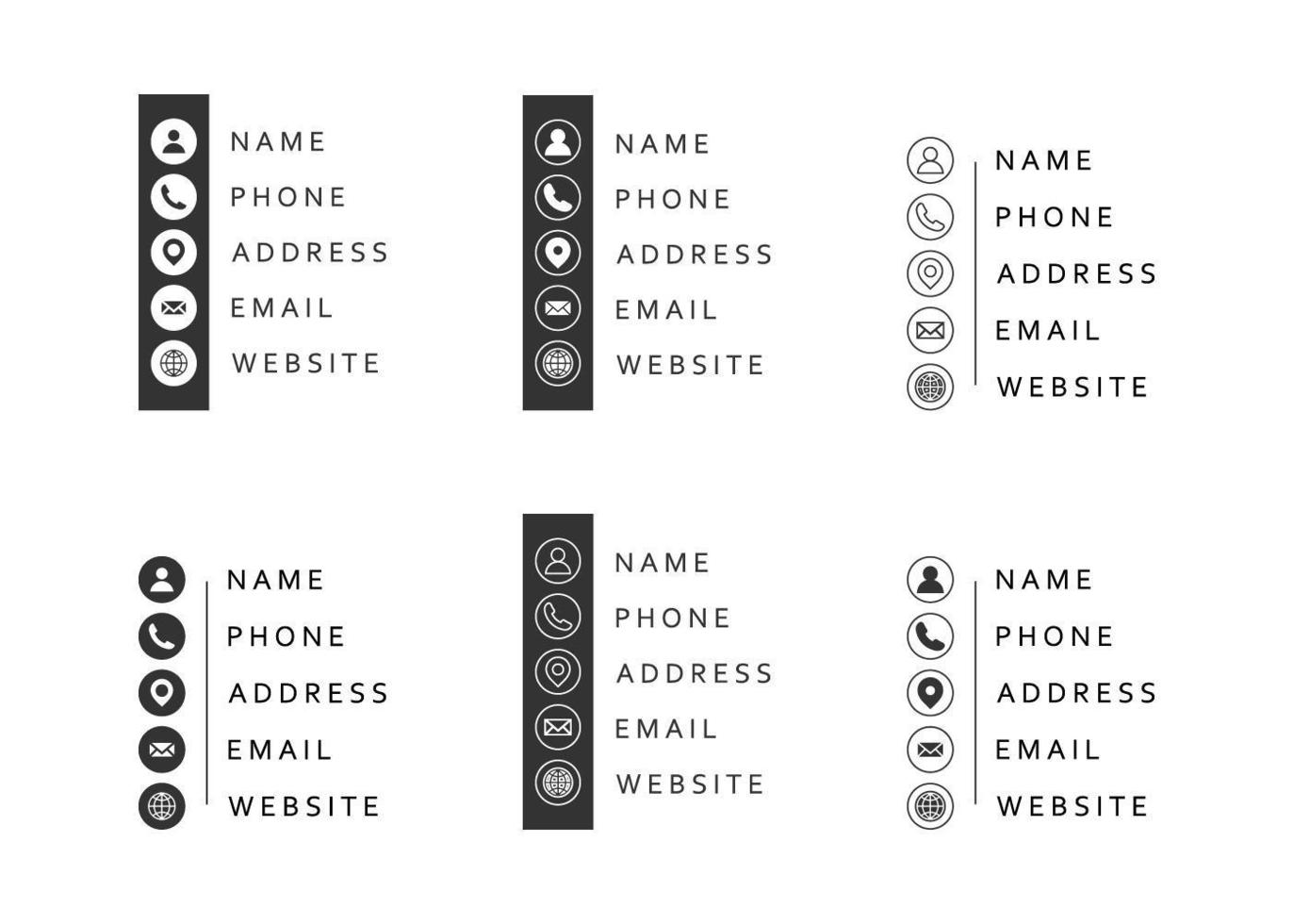 Contact information icon set  vector