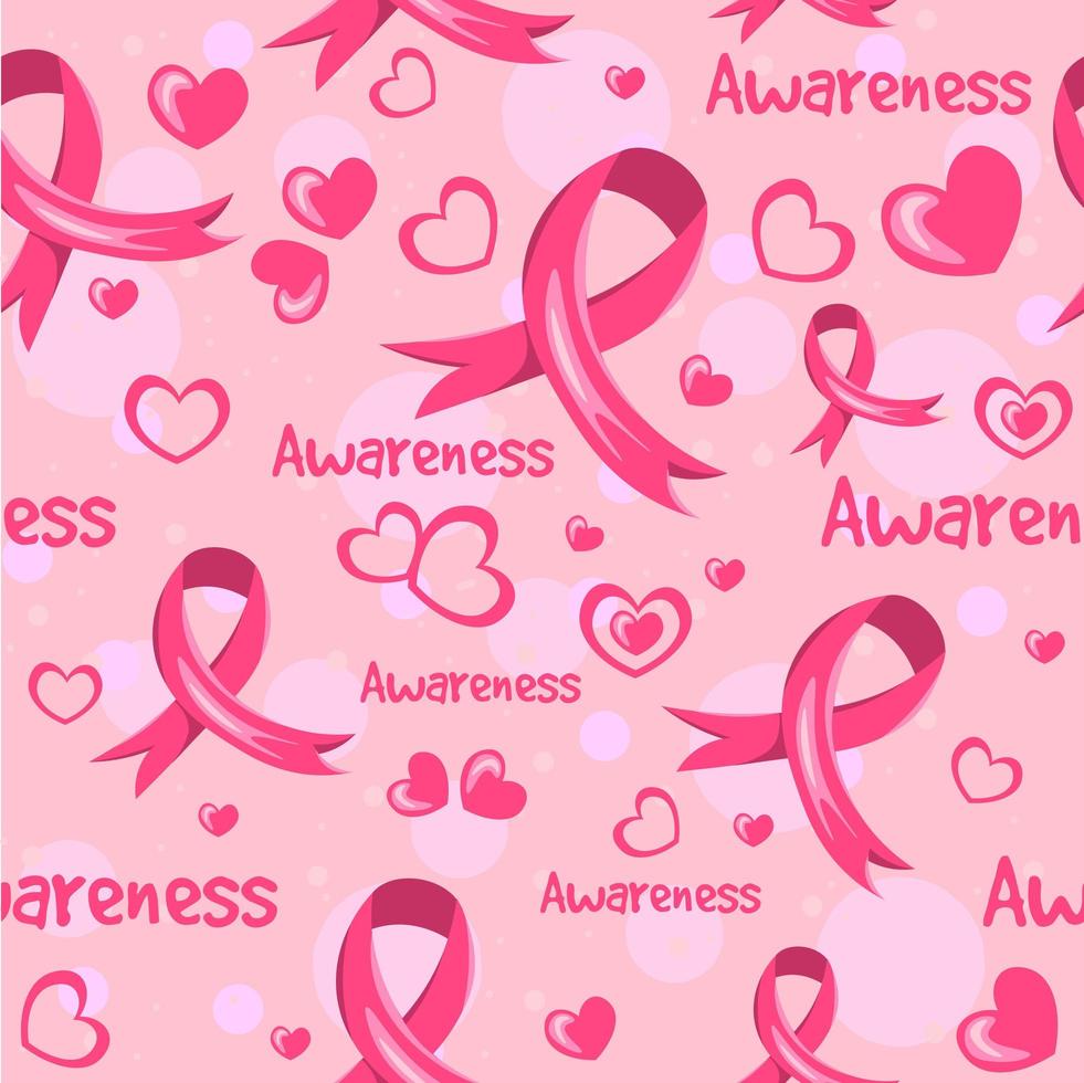 Repetitive Pink Ribbon Background vector