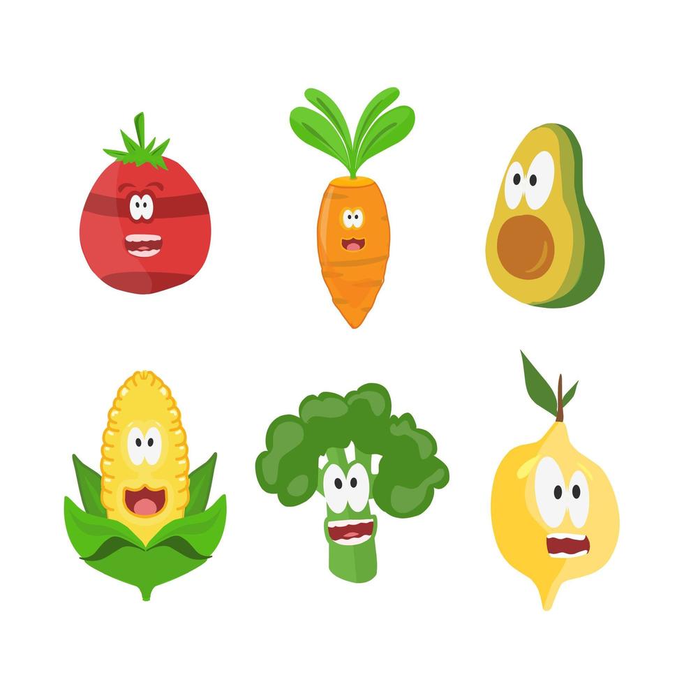 conjunto de caracteres de frutas vector