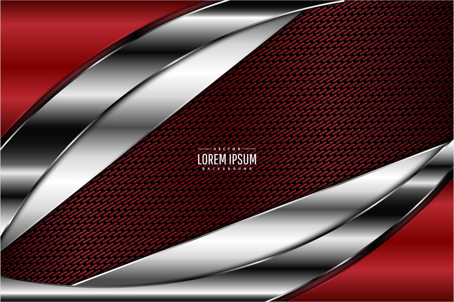 Red and silver metallic background with dark space vector