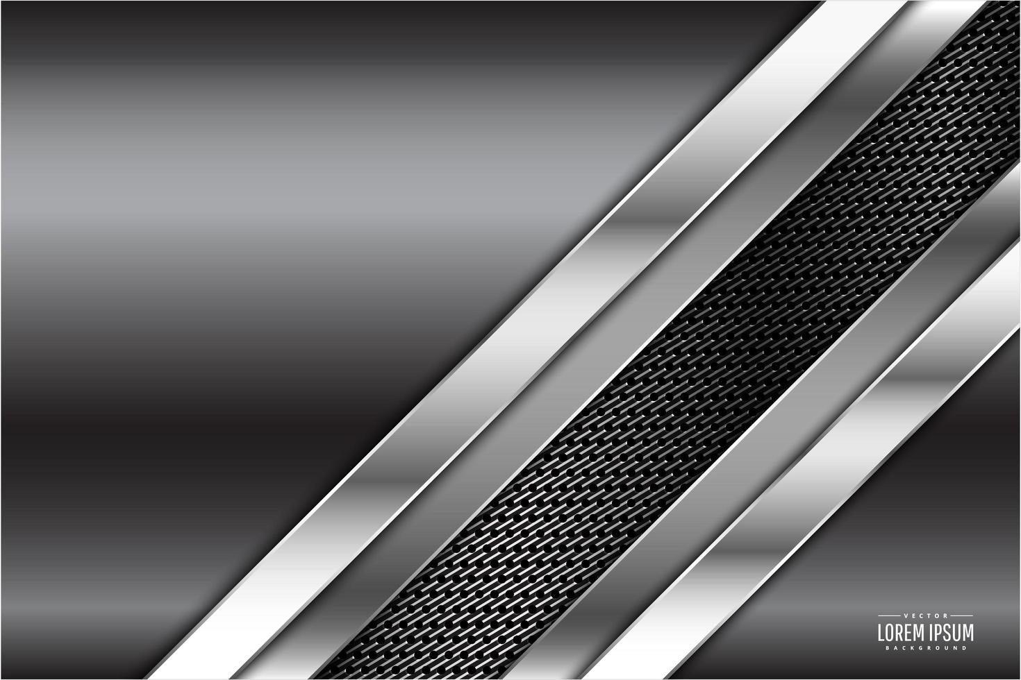 Gray metallic design with carbon fiber texture vector