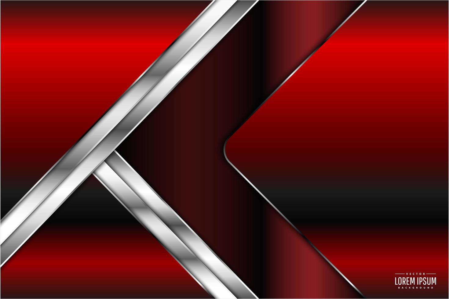 Red and silver metallic arrow shape design vector