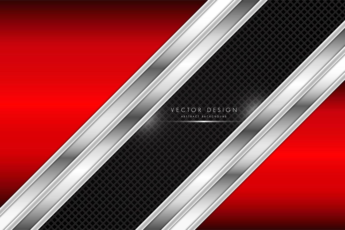 Red and silver background with carbon fiber strip vector