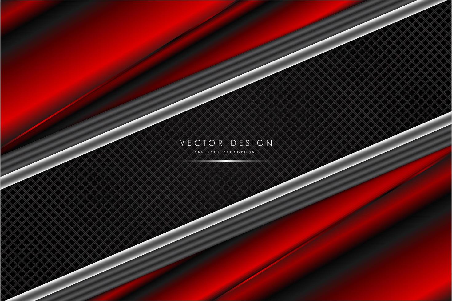 Red and silver metallic background with carbon fiber vector