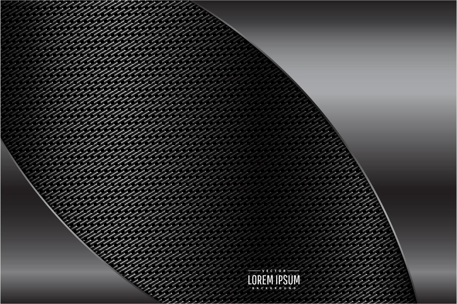 Gray metallic curved panels over carbon fiber texture vector