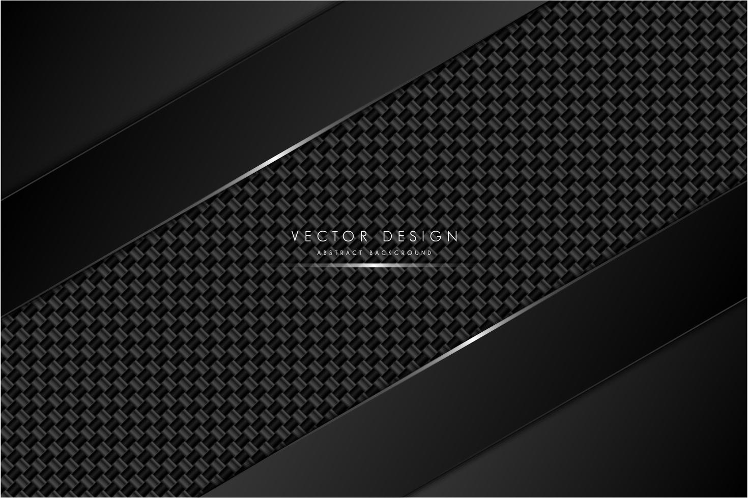 Black and gray metallic background with carbon fiber vector