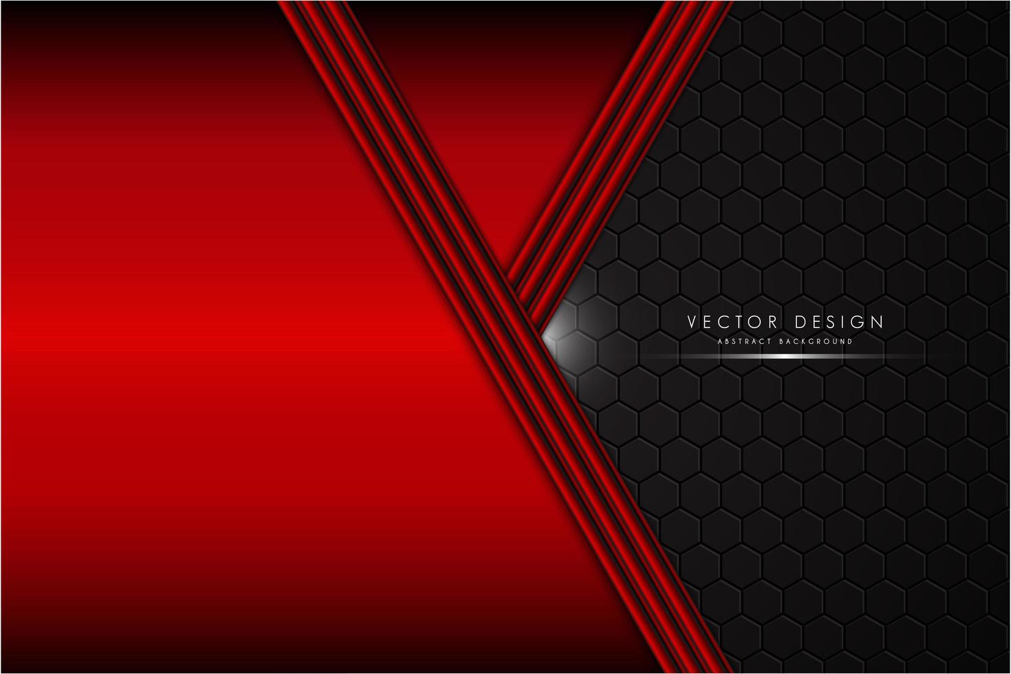 Red metallic background with carbon fiber black space vector