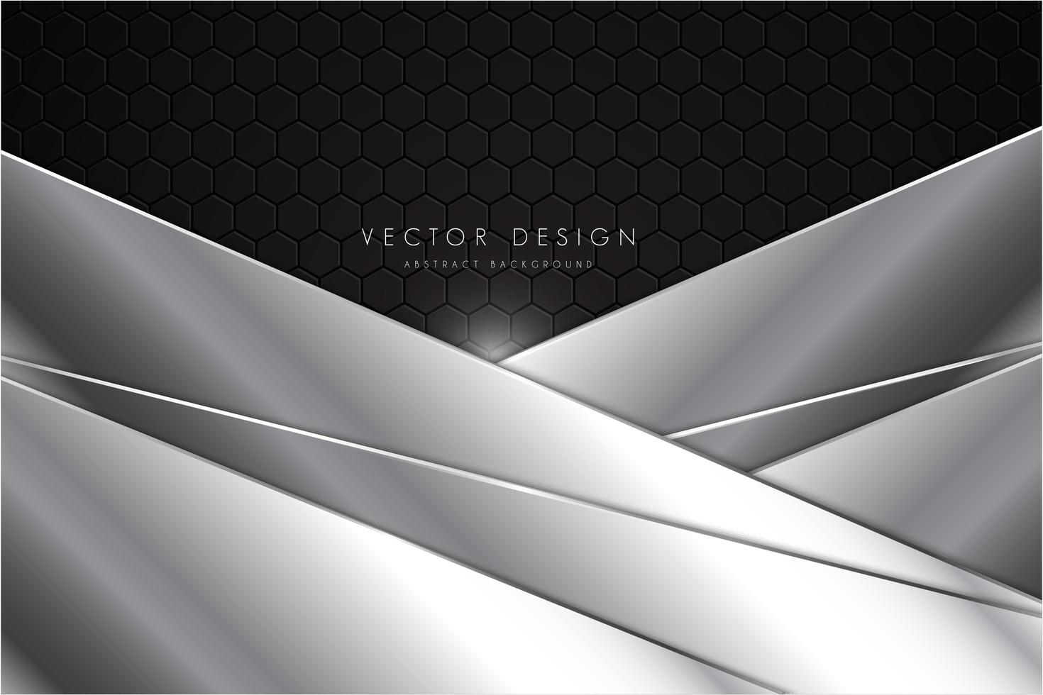 Gray and silver metal background with polygonal layers vector