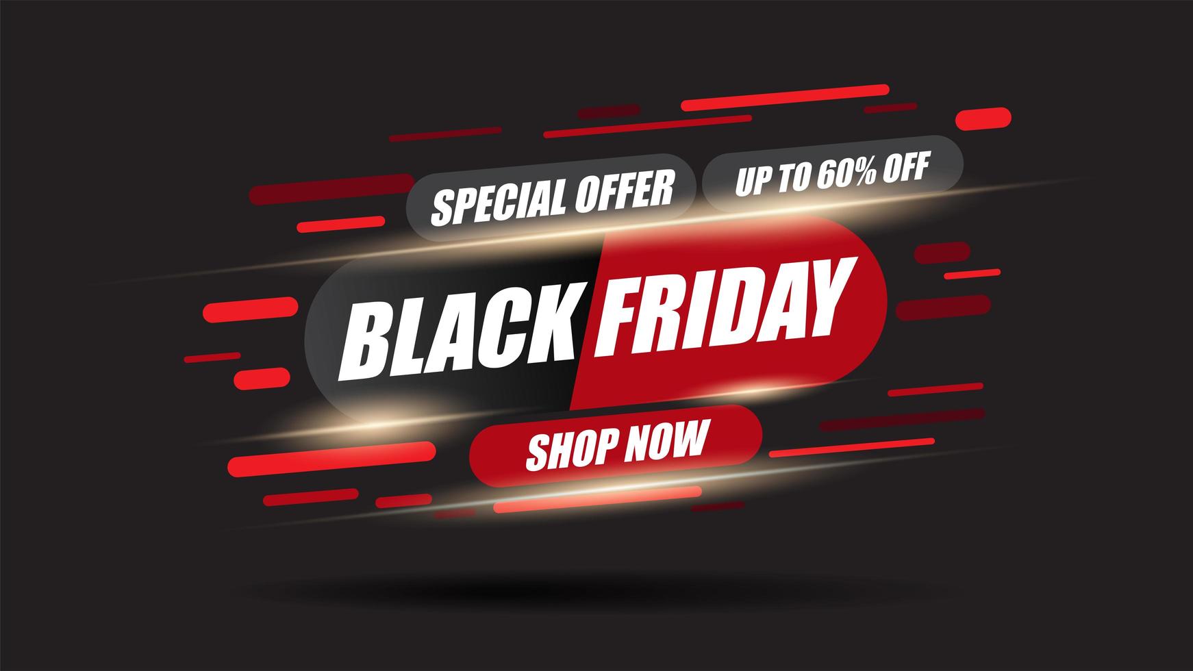 Black Friday dynamic sale promo flyer vector