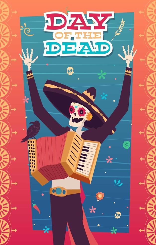 el dia de los muertos ilustracion vector