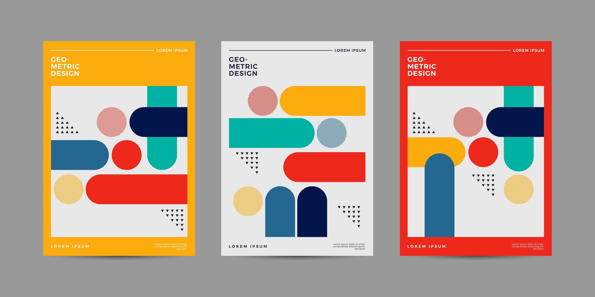 Covers with minimal colorful design vector