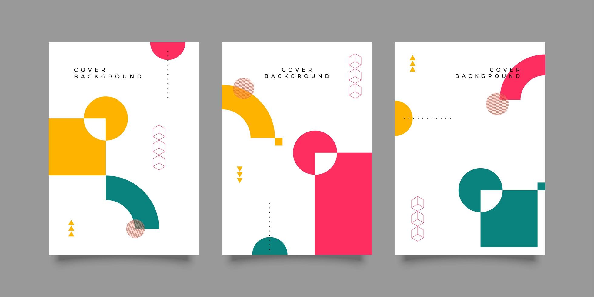 Flat covers with geometric design vector