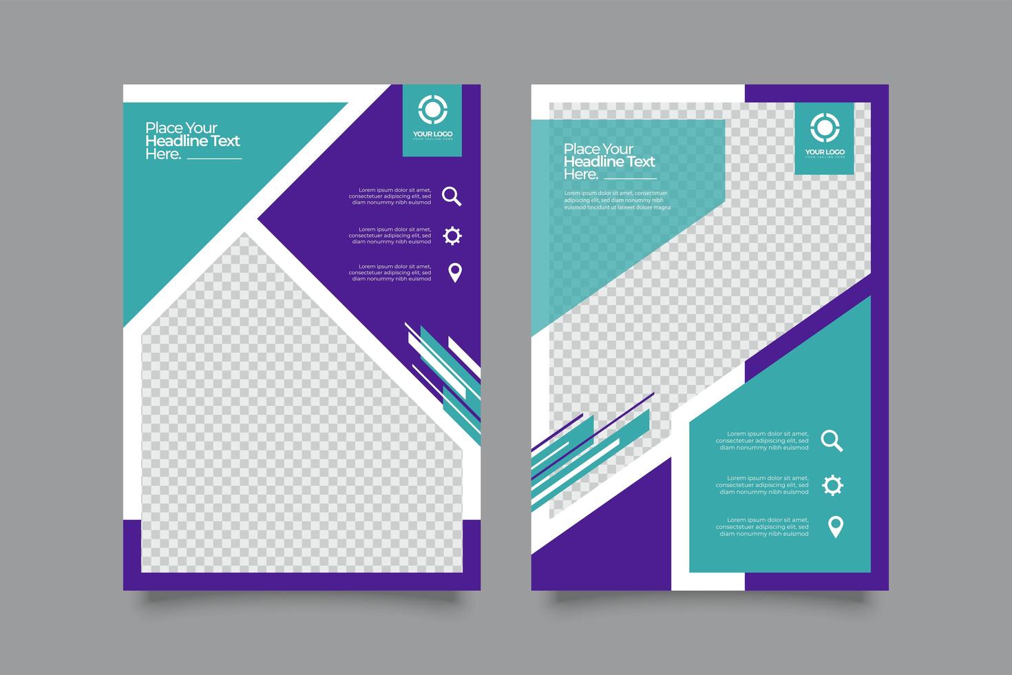 Set of business promotion flyer template design vector