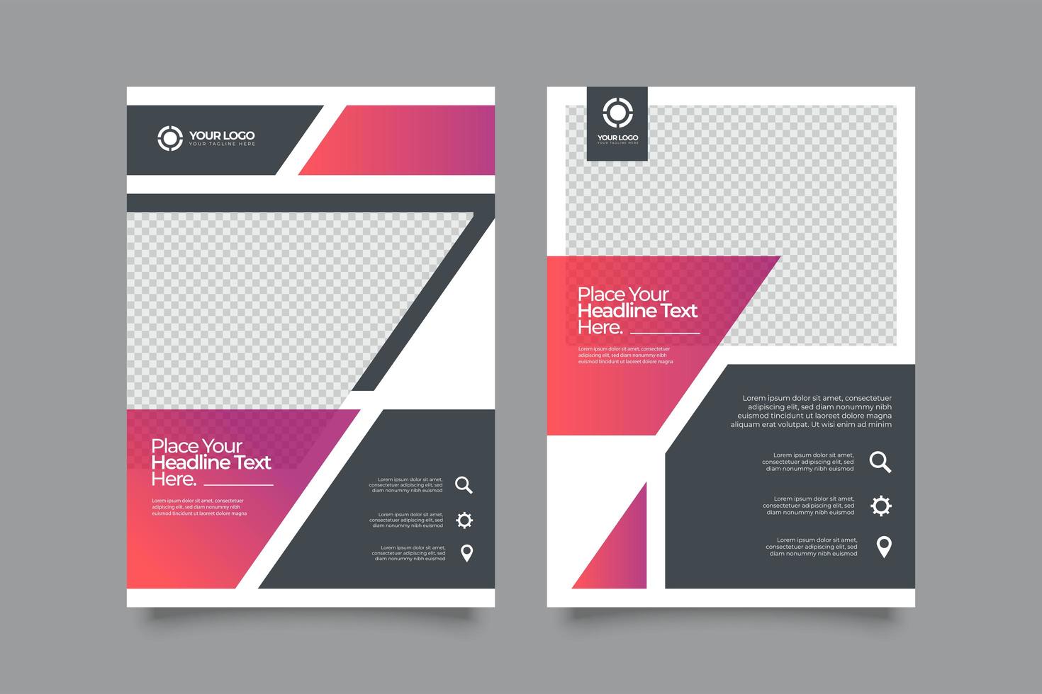 Editable modern minimal cover templates vector