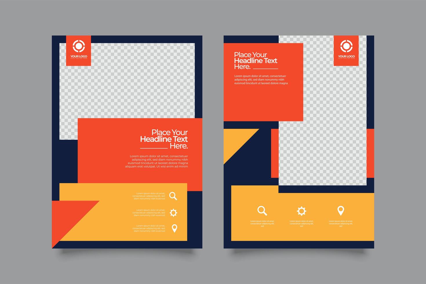 Brochure Templates for Business with three color vector