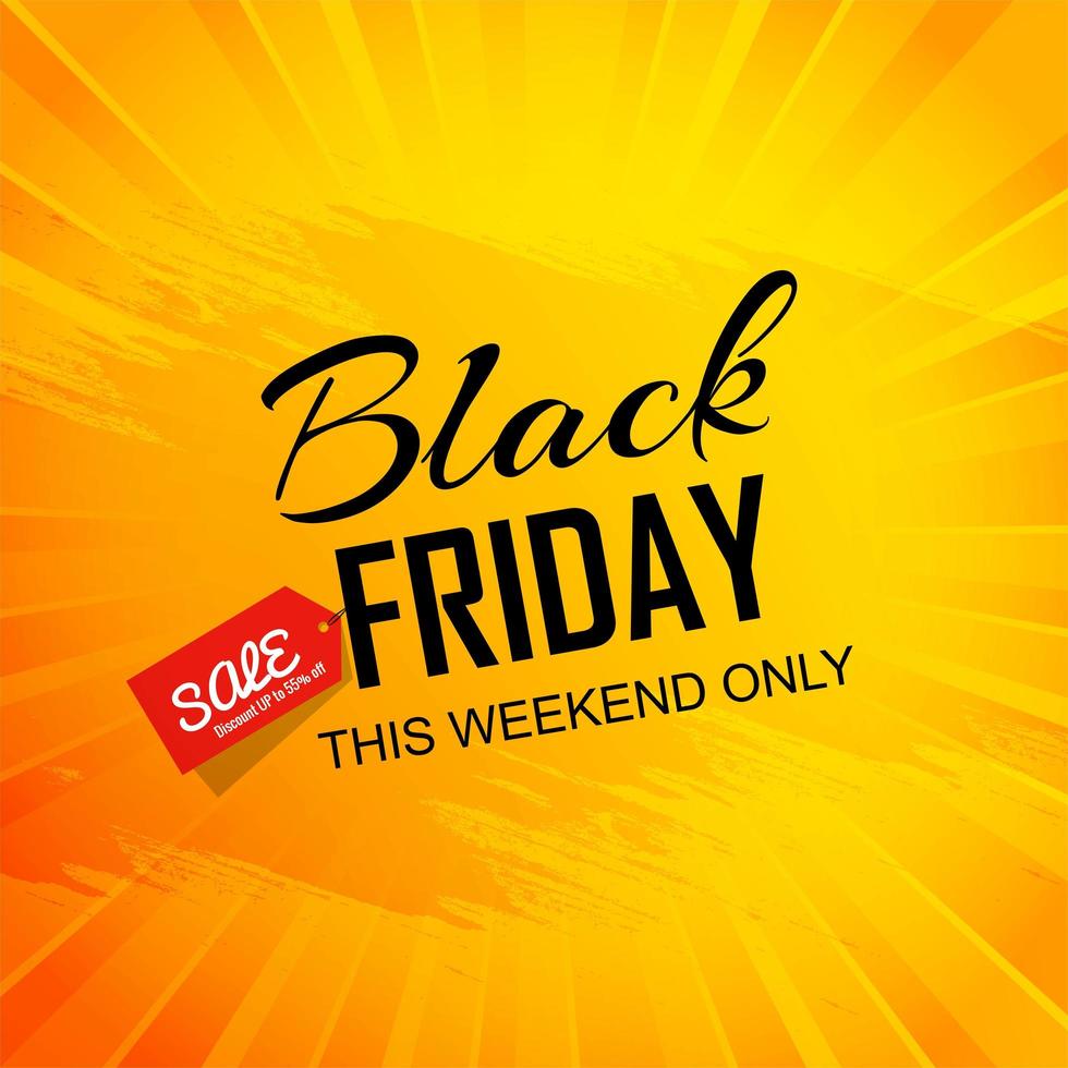 Bright orange and yellow black friday sale poster  vector