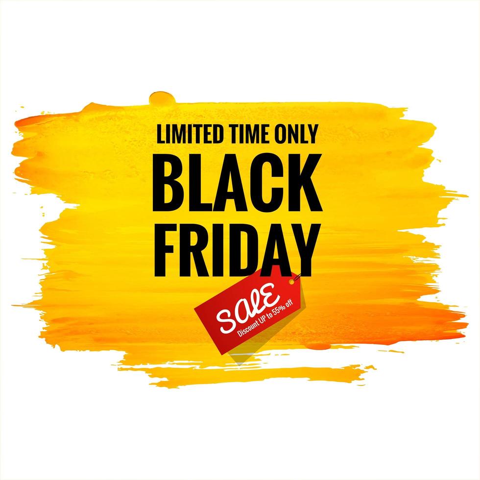 Beautiful black friday sale poster with brush stroke vector