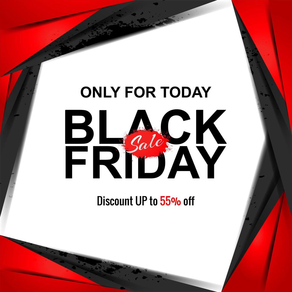 Black friday sale banner cut paper style  vector