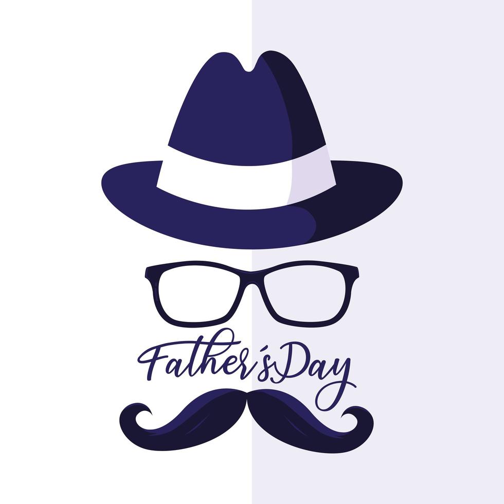 Happy father's day card with gentleman face vector
