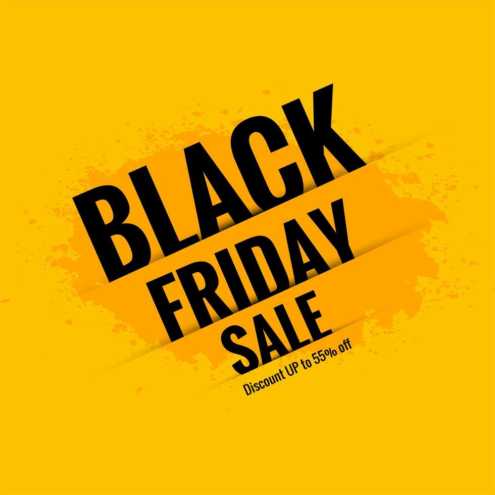 Black Friday sale poster with yellow background vector