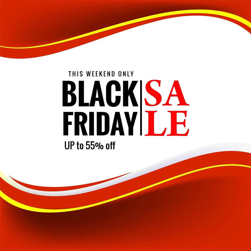 Beautiful Black Friday red curve banner vector