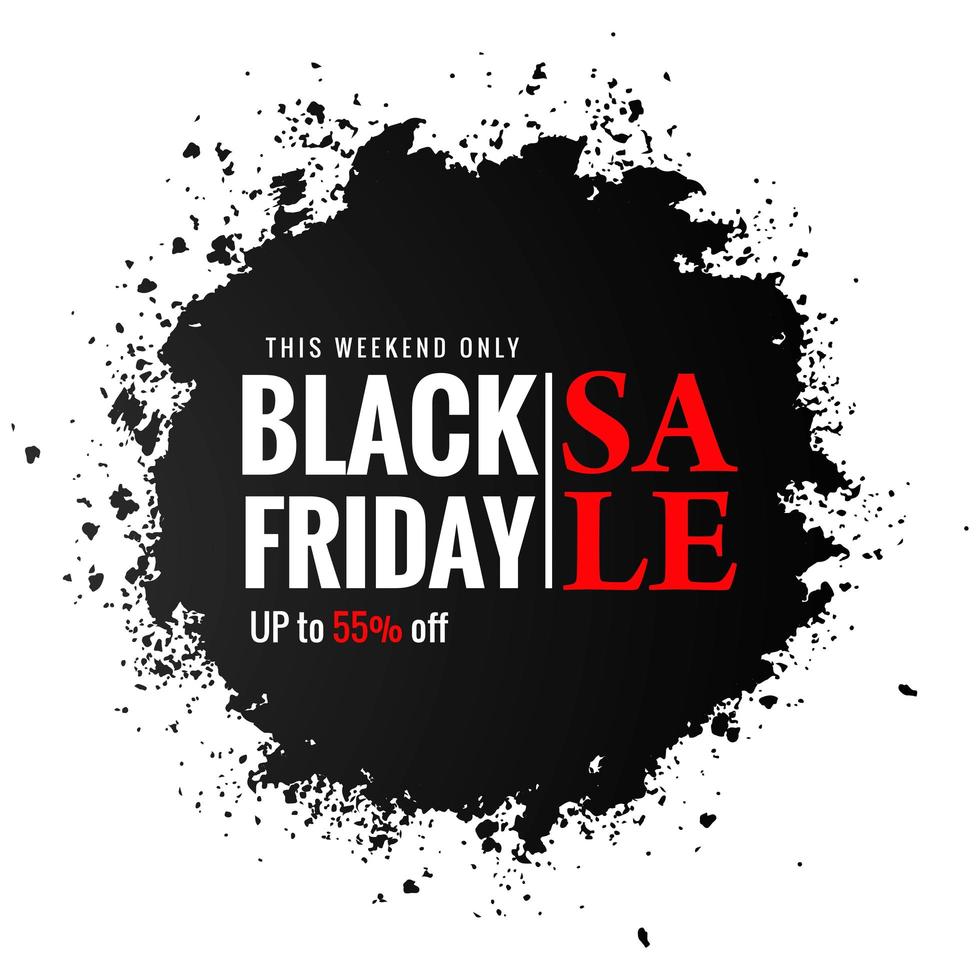 Black Friday black splash sale design vector