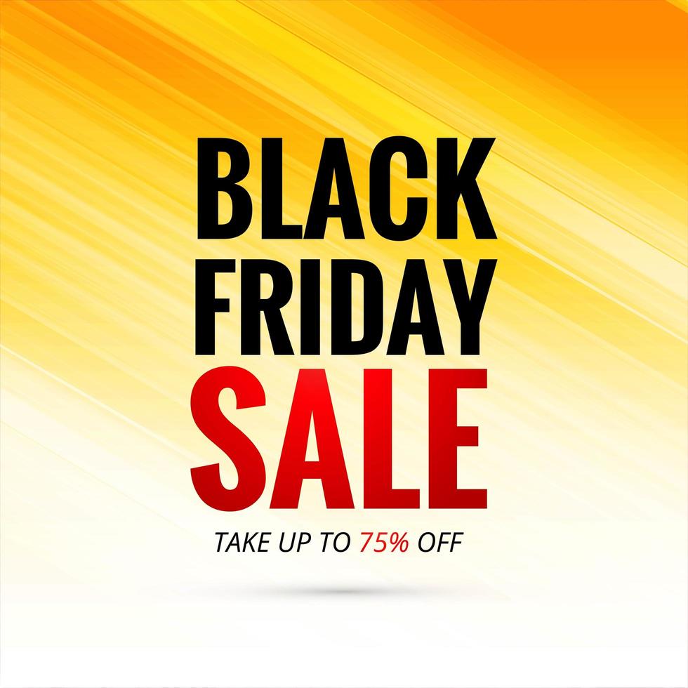 Black Friday sale text on yellow gradient background vector