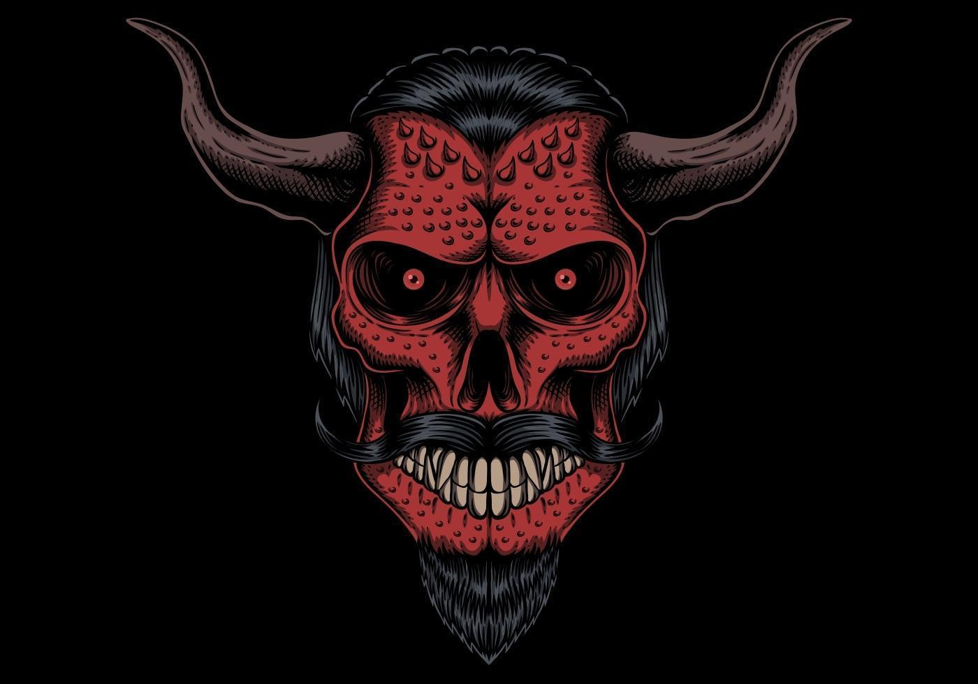 Skull devil head vector